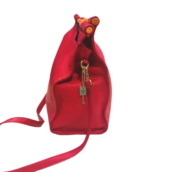 Vintage Fossil Red Leather Clutch Shoulder Bag - Picture 2 of 10